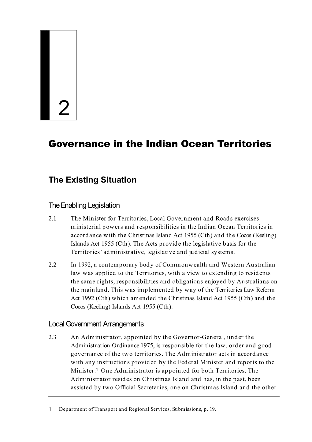 Governance in the Indian Ocean Territories