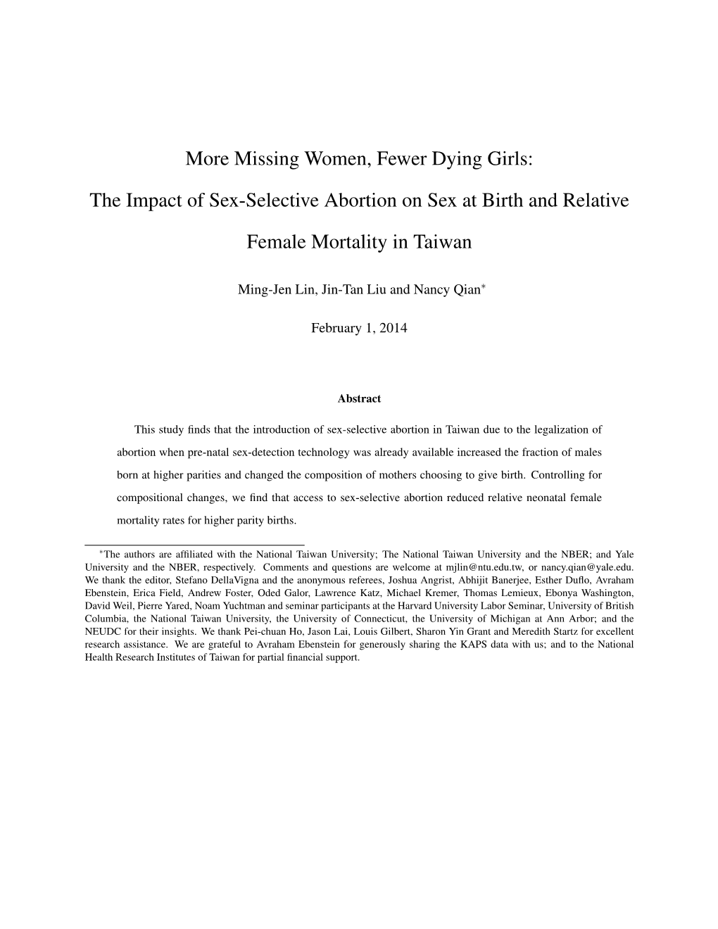 The Impact of Sex-Selective Abortion on Sex at Birth and Relative Female