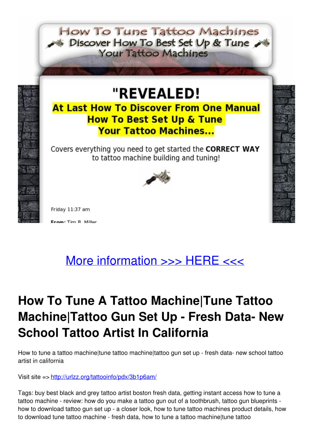 Tune Tattoo Machine|Tattoo Gun Set up - Fresh Data- New School Tattoo Artist in California