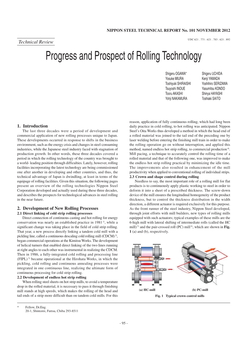 Progress and Prospect of Rolling Technology