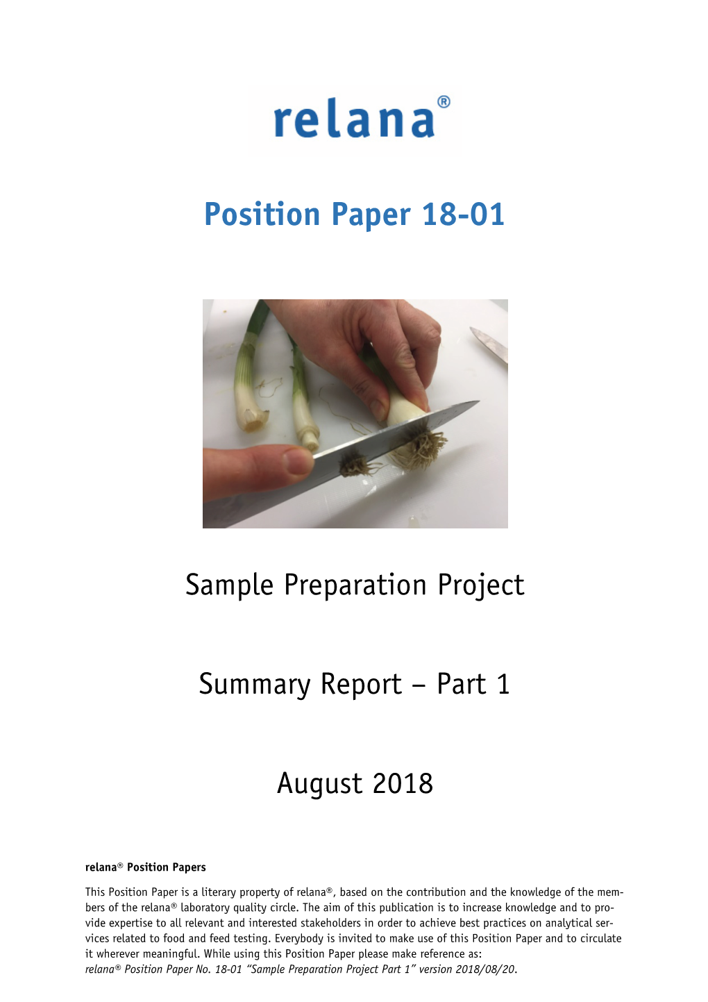 Sample Preparation Project Part 1” Version 2018/08/20