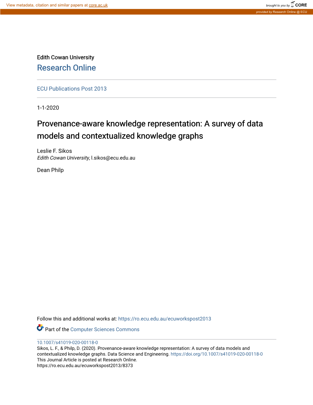 Provenance-Aware Knowledge Representation: a Survey of Data Models and Contextualized Knowledge Graphs