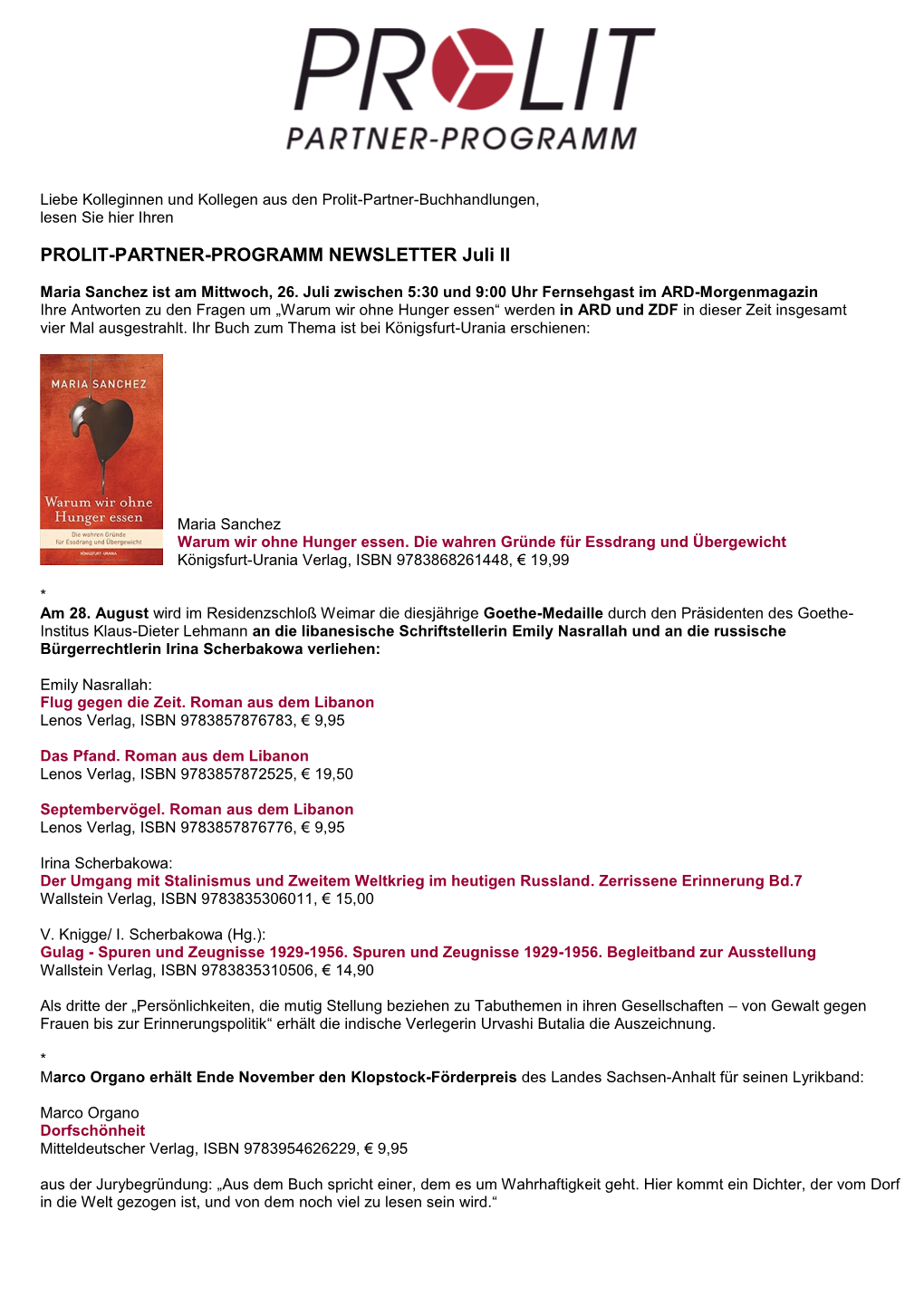 Prolit-Partner-Programm Newsletter Februar Iv 2008