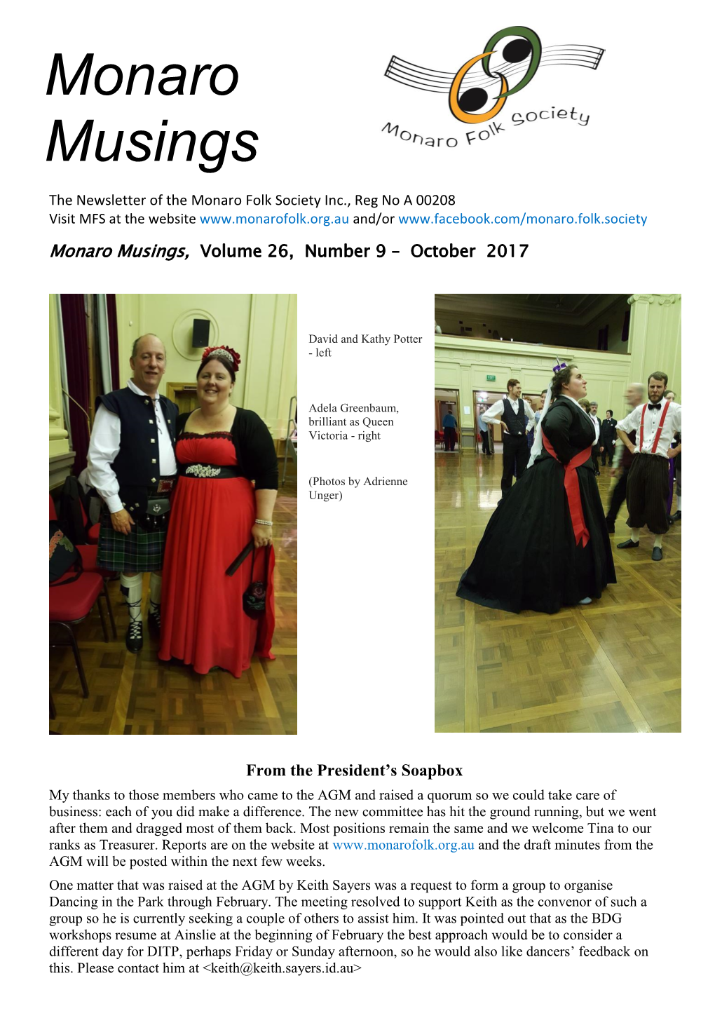 Monaro Musings, Volume 26, Number 9 – October 2017