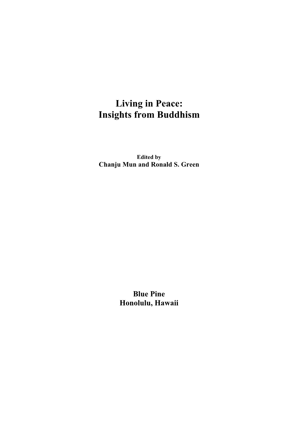 Insights from Buddhism