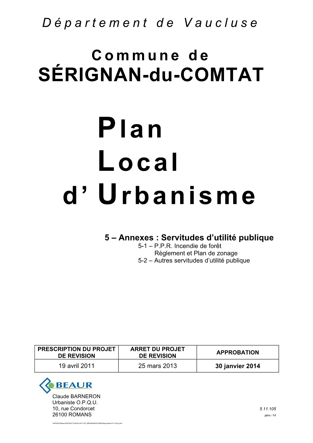 Plan Local D' Urbanisme