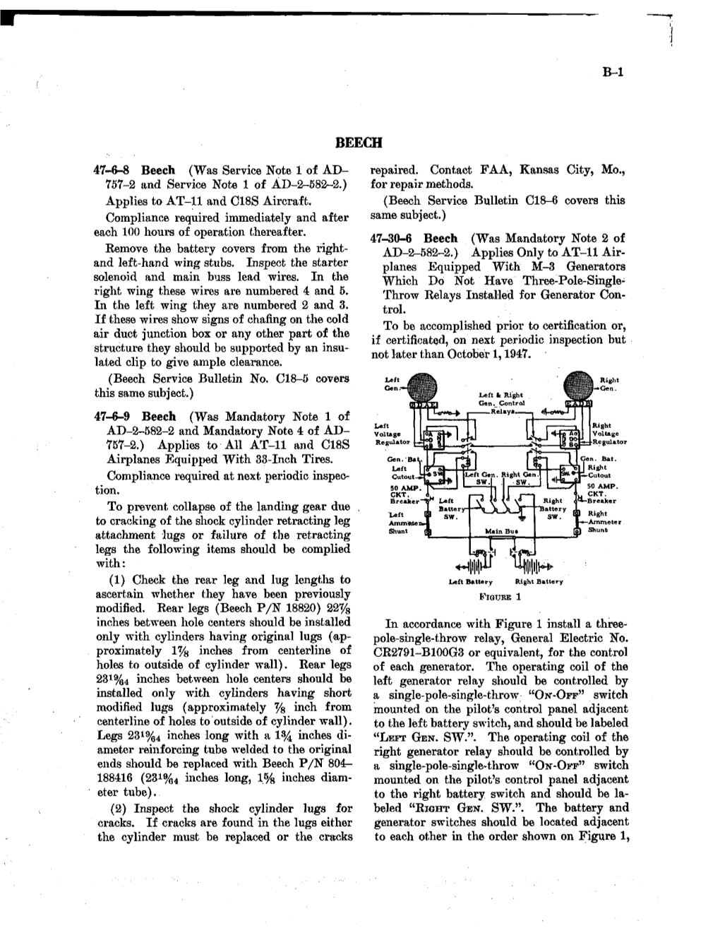 47-6-8 Beech (Was Service Note 1 of AD- Repaired