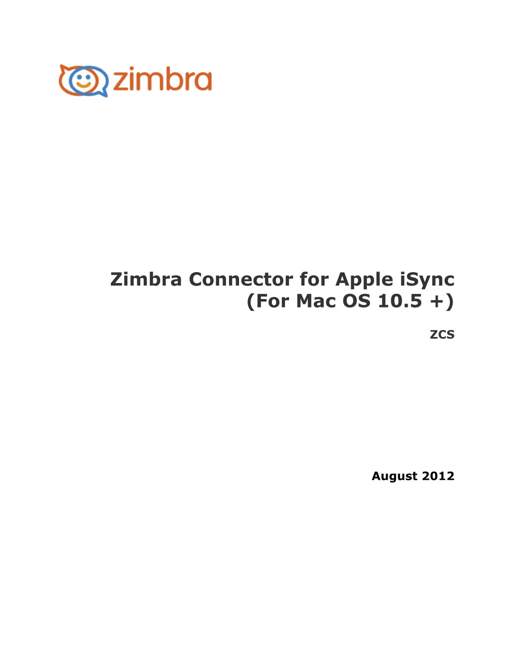 Zimbra Connector for Apple Isync (For Mac OS 10.5 +)