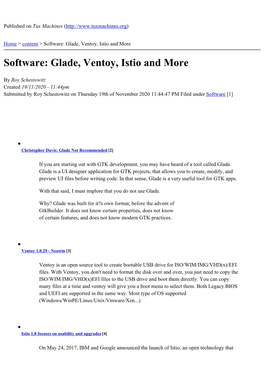 Software: Glade, Ventoy, Istio and More