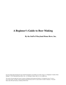 A Beginner's Guide to Beer Making