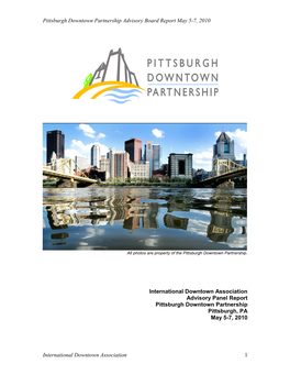 Pittsburgh Downtown Partnership Advisory Board Report May 5-7, 2010