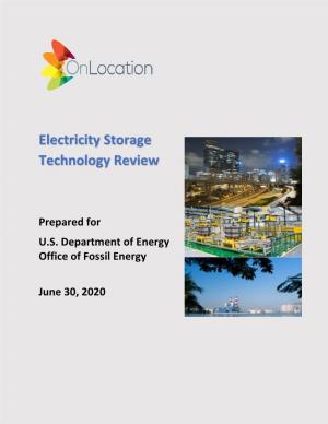 Electricity Storage Technology Review
