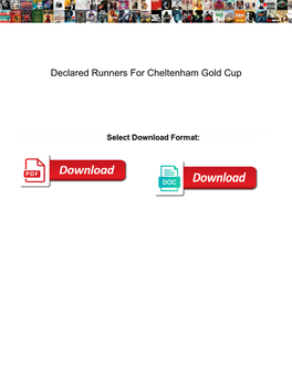 Declared Runners for Cheltenham Gold Cup
