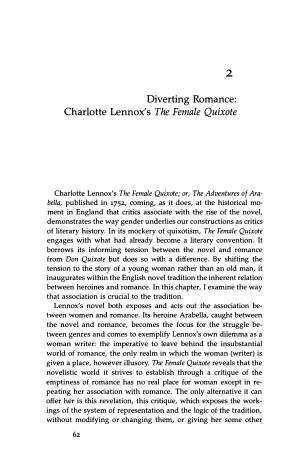 Diverting Romance: Charlotte Lennox's the Female Quixote