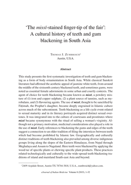 A Cultural History of Teeth and Gum Blackening in South Asia