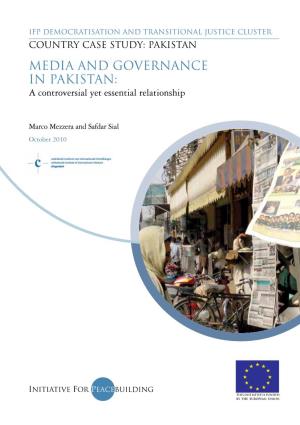 Media and Governance in Pakistan: a Controversial Yet Essential Relationship