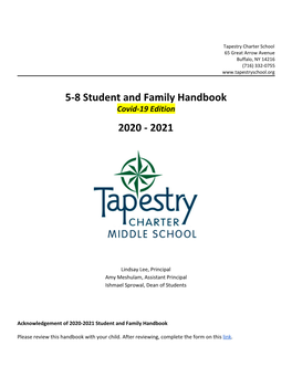 5-8 Student and Family Handbook 2020