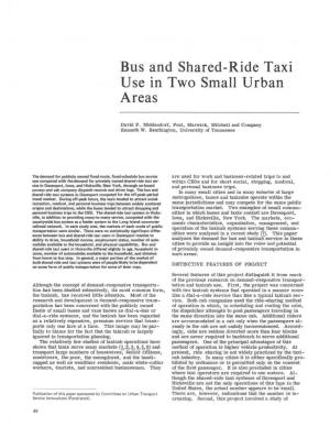 Bus and Shared-Ride Taxi Use in Two Small Urban Areas
