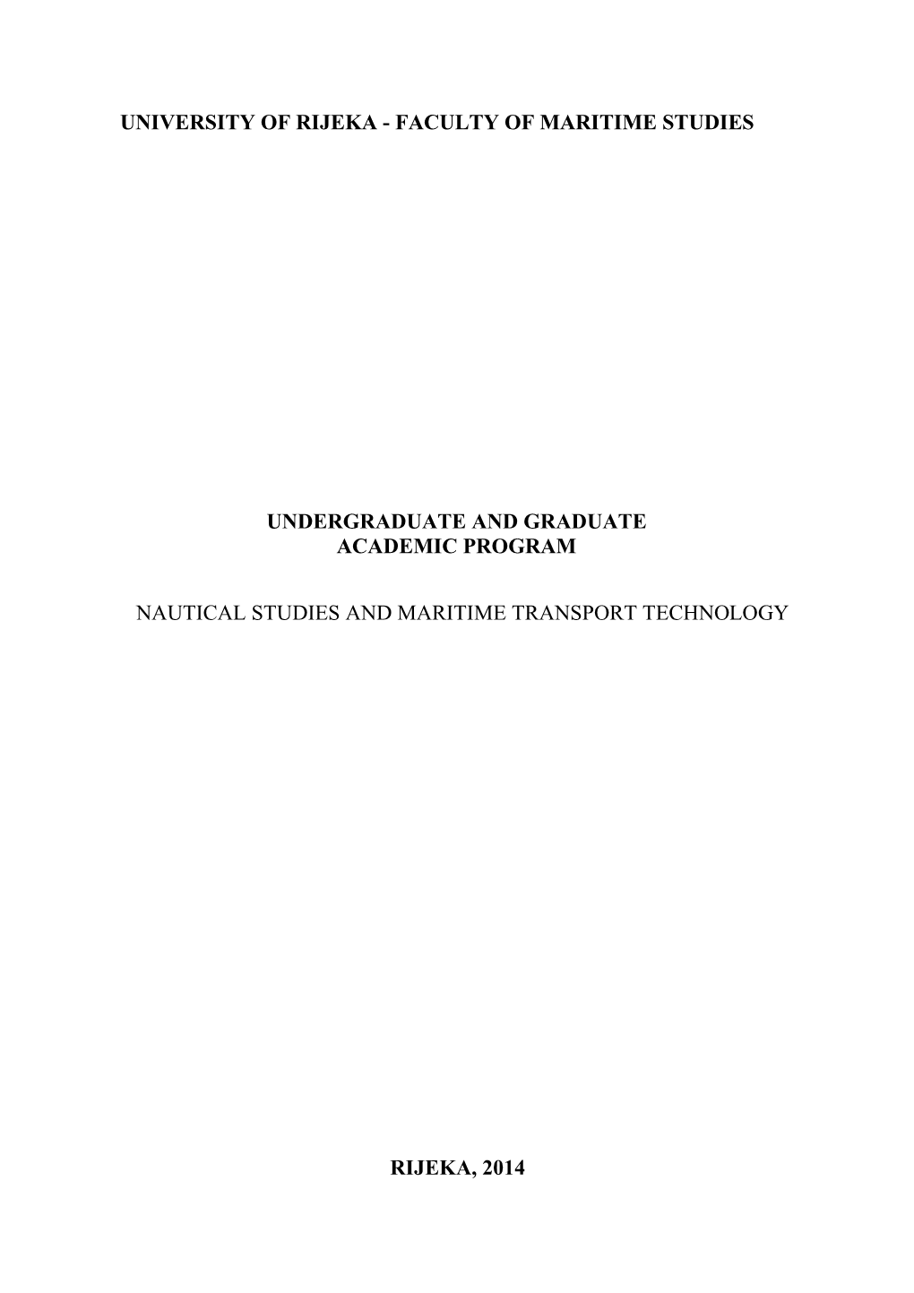 Nautical Studies and Maritime Transport Technology