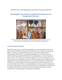 Weaving the Tale: Literary and Visual Art Narratives of Renaissance Florence