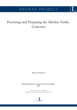 Practising and Preparing the Sibelius Violin Concerto
