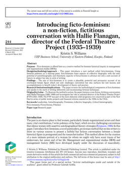 Introducing Ficto-Feminism: a Non-Fiction, Fictitious Conversation