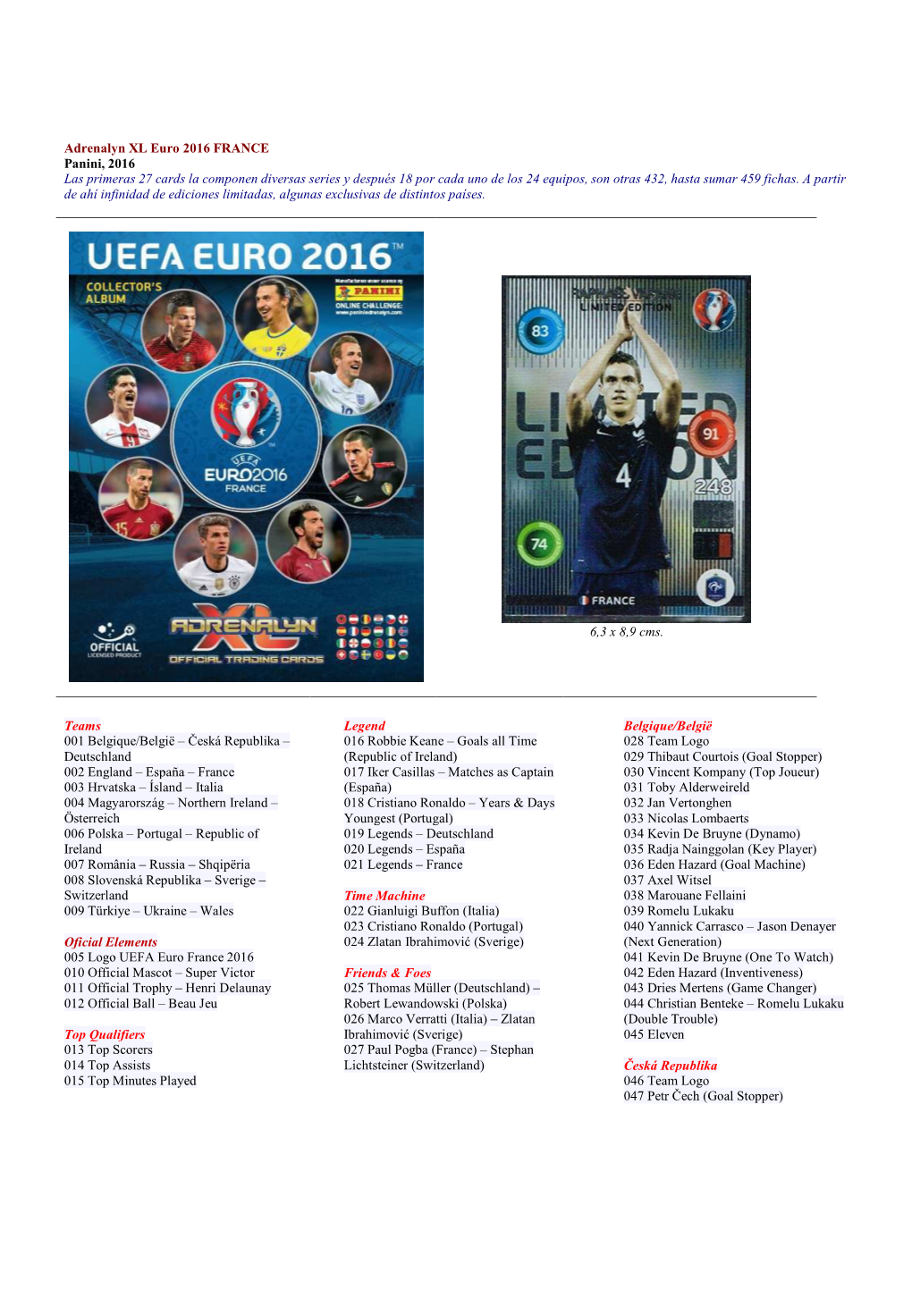 2016 Panini Adrenalyn Euro