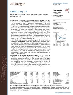 CRRC Corp -H 1766.HK, 1766 HK Outlook Bullish