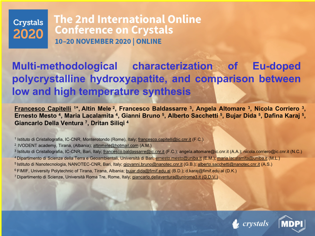 Doped Polycrystalline Hydroxyapatite Synthesized by Chemical Precipitation at Room Temperature