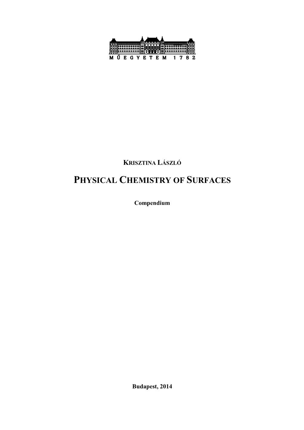 Physical Chemistry of Surfaces