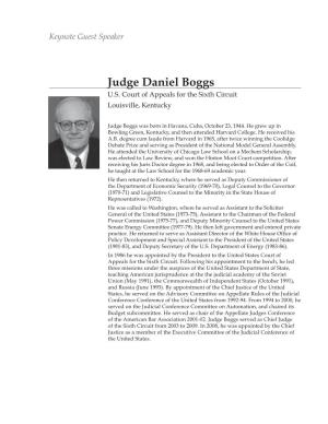 Judge Daniel Boggs U.S