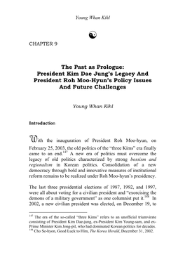 President Kim Dae Jung's Legacy and President Roh Moo Hyun's Policy