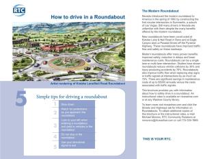 How to Drive in a Roundabout America in the Spring of 1990 by Constructing the First Circular Intersection in Summerlin, a Suburb of Las Vegas