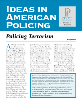 Policing Terrorism Gary Lafree