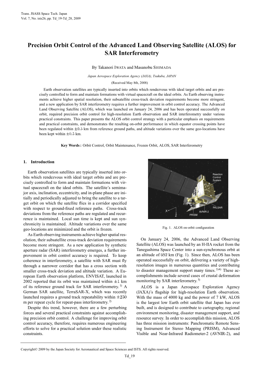 Precision Orbit Control of the Advanced Land Observing Satellite (ALOS) for SAR Interferometry