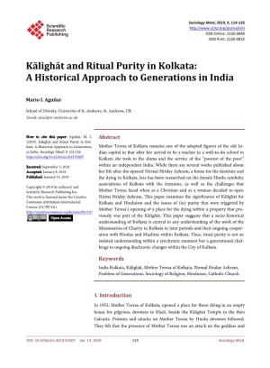 Kālighāt and Ritual Purity in Kolkata: a Historical Approach to Generations in India