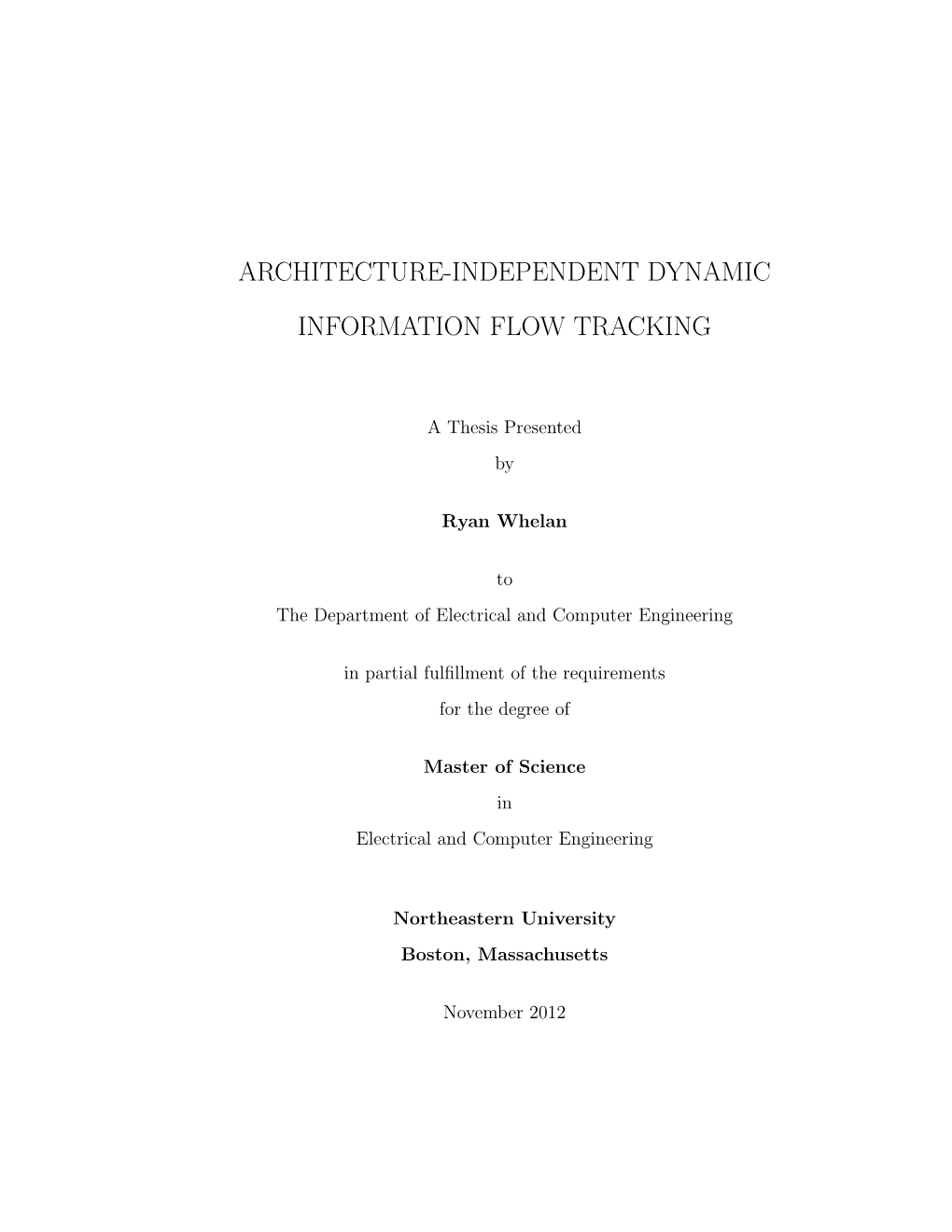 Architecture-Independent Dynamic Information Flow Tracking