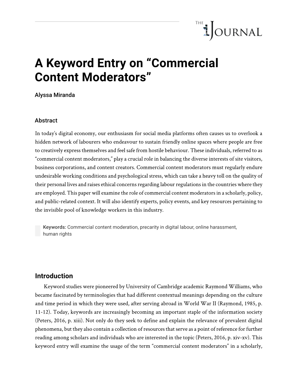 Commercial Content Moderators”