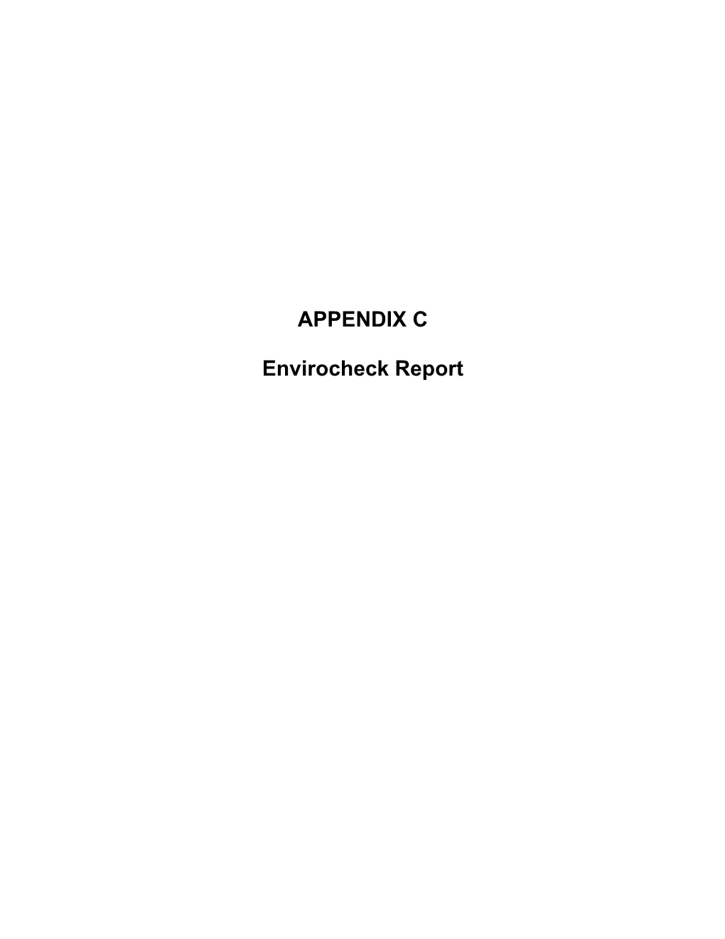 APPENDIX C Envirocheck Report