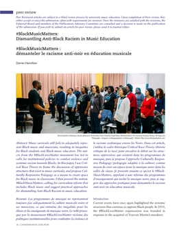 Dismantling Anti-Black Racism in Music Education
