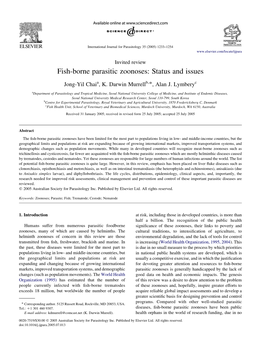 Fish-Borne Parasitic Zoonoses: Status and Issues