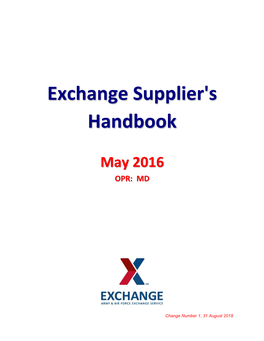 Exchange Supplier's Handbook