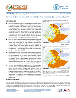 December 2020 Food Security Crisis Across Much of Eastern Ethiopia Drives Significantly Above Normal Needs for 2021
