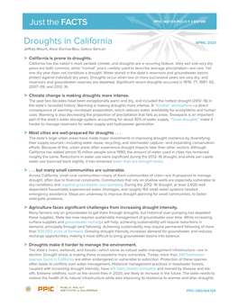 Droughts in California APRIL 2021 Jeffrey Mount, Alvar Escriva-Bou, Gokce Sencan