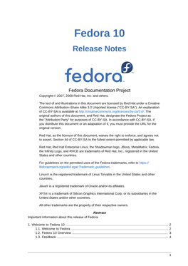 Fedora 10 Release Notes
