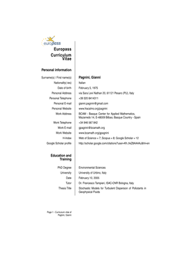 Europass Curriculum Vitae