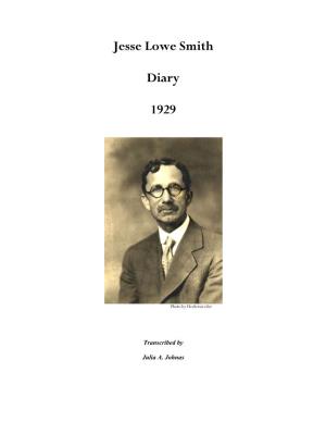 Jesse Lowe Smith Diary 1929