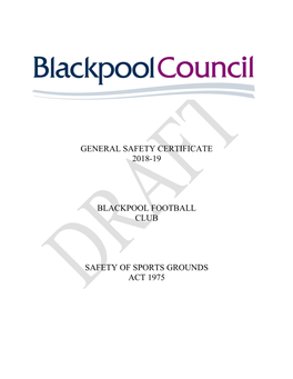General Safety Certificate 2018-19 Blackpool Football