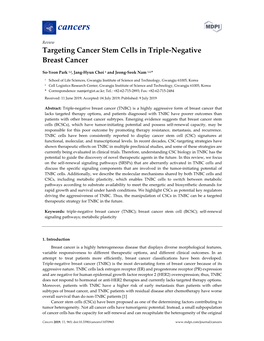 Targeting Cancer Stem Cells in Triple-Negative Breast Cancer