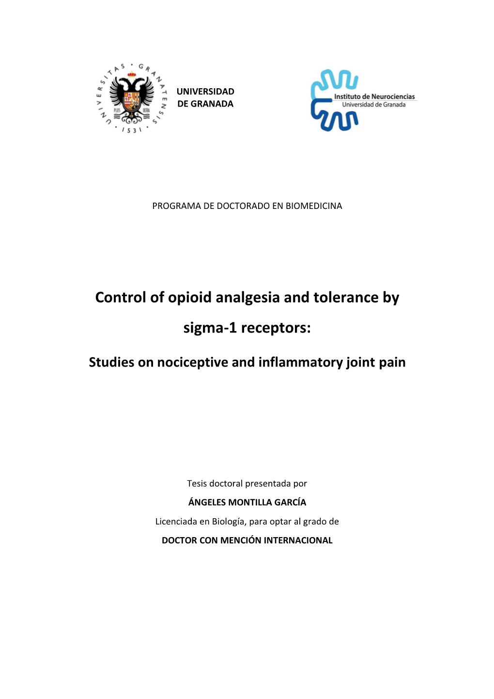 Control of Opioid Analgesia and Tolerance by Sigma-1 Receptors